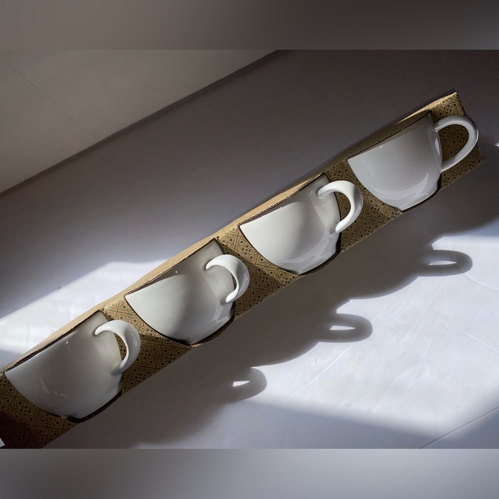 NEW - 4pc White Espresso Mug Set